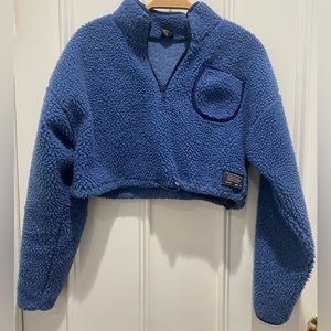 Blue fleece cropped urban outfitters